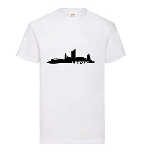 Skyline Leipzig Männer T-Shirt Weiß L von shirt84