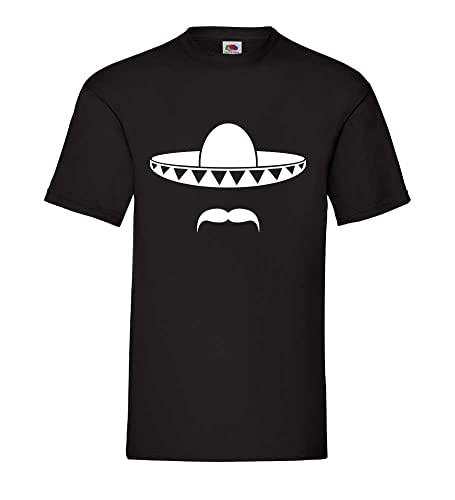 Sombrero mit Bart aus Mexiko Männer T-Shirt Schwarz M von shirt84