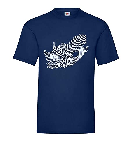 Südafrika Fingerabdruck Männer T-Shirt Navy XXL von shirt84