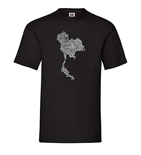 Thailand Fingerabdruck Männer T-Shirt Schwarz L von shirt84