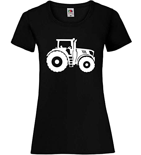 Traktor Frauen Lady-Fit T-Shirt Schwarz S von shirt84