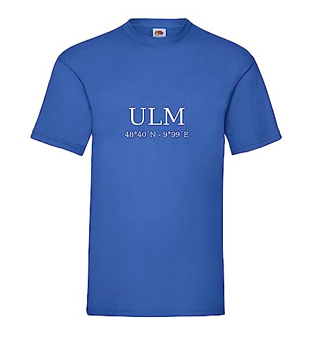 ULM Koordinaten Männer T-Shirt Royal Blau M von shirt84