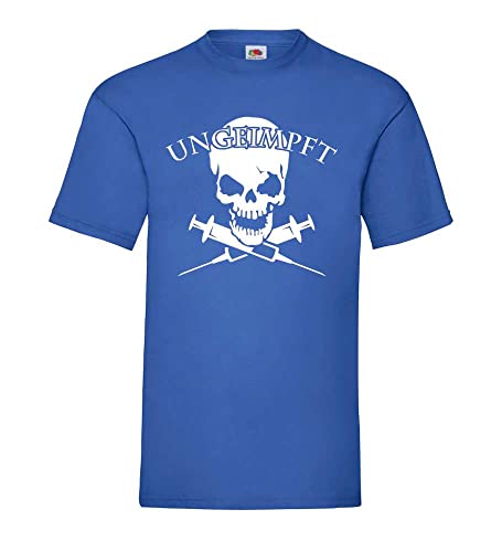 Ungeimpft Skull Männer T-Shirt Royal Blau M von shirt84