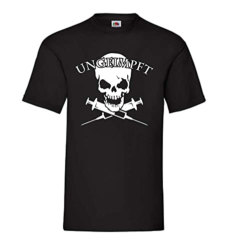 Ungeimpft Skull Männer T-Shirt Schwarz L von shirt84