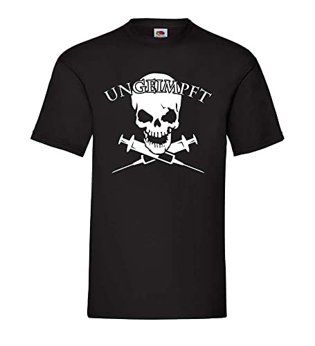 Ungeimpft Skull Männer T-Shirt Schwarz M von shirt84