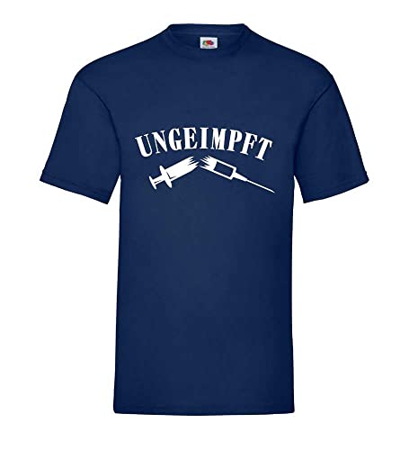 Ungeimpft zerbrochene Spritze Männer T-Shirt Navy M von shirt84