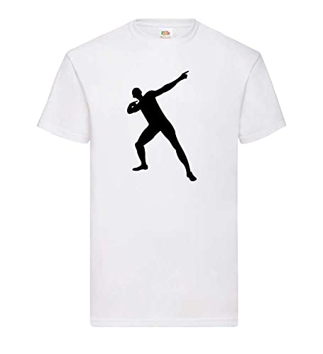 Usain Bolt Siegerpose Männer T-Shirt Weiß S von shirt84