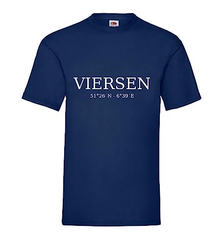 Viersen Koordinaten Männer T-Shirt Navy M von shirt84