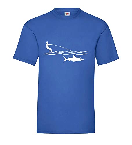 Wasserski Hai Männer T-Shirt Royal Blau S von shirt84