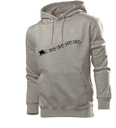 Weihnachtsschlitten aus fliegenden Rennrädern Männer Hoodie Sweatshirt Grau XXL von shirt84