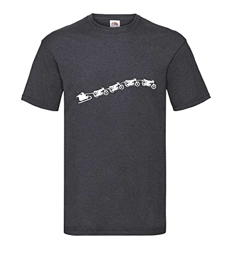 Weihnachtsschlitten aus fliegenden Simson S50 S51 Männer T-Shirt Dunkelgrau Meliert XXL von shirt84
