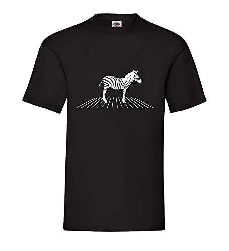 Zebra auf Zebrastreifen schwarz weiß Männer T-Shirt Schwarz M von shirt84