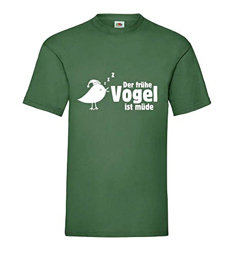 der frühe Vogel ist müde Männer T-Shirt Flaschengrün L von shirt84