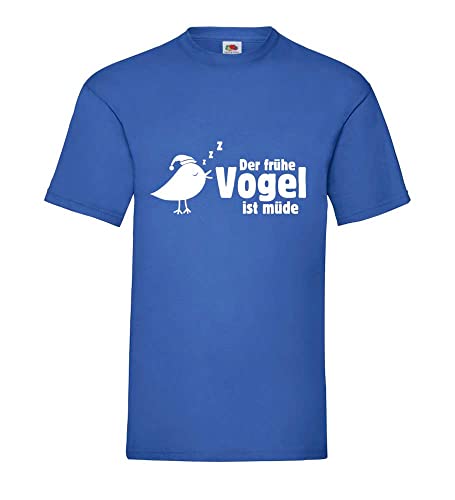 der frühe Vogel ist müde Männer T-Shirt Royal Blau L von shirt84