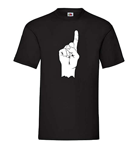 erhobener Zeigefinger Männer T-Shirt Schwarz M von shirt84