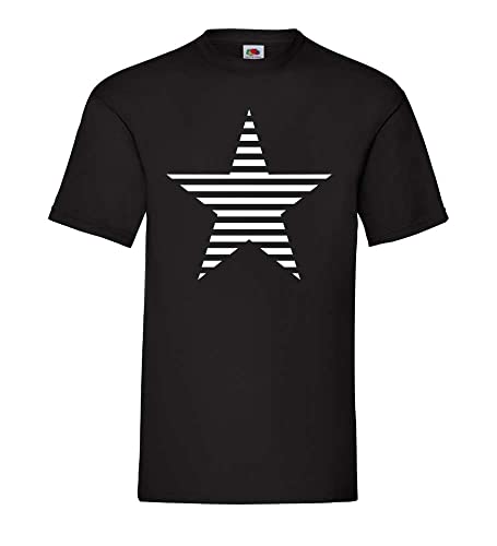 gestreifter Stern Männer T-Shirt Schwarz XXL von shirt84