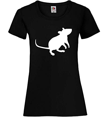 kleine Maus Frauen Lady-Fit T-Shirt Schwarz L von shirt84