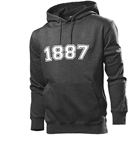 shirt84 1887 Männer Hoodie Sweatshirt Dunkel Grau meliert XXL von shirt84