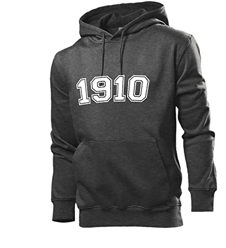 shirt84 1910 Männer Hoodie Sweatshirt Dunkel Grau meliert XL von shirt84