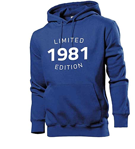 shirt84 1981 Limited Edition Männer Hoodie Sweatshirt Royalblau XL von shirt84