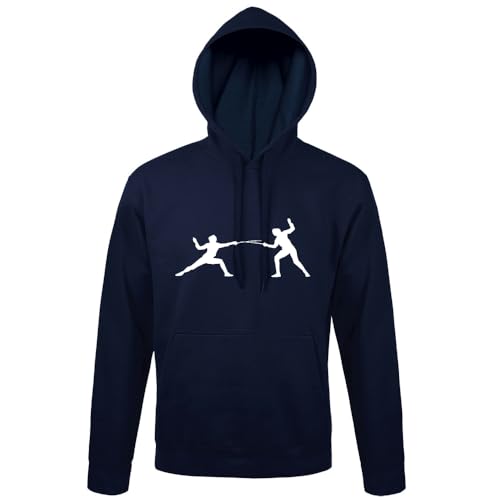 shirt84 Fechten Männer Kapuzen Hoodie Navy XS von shirt84