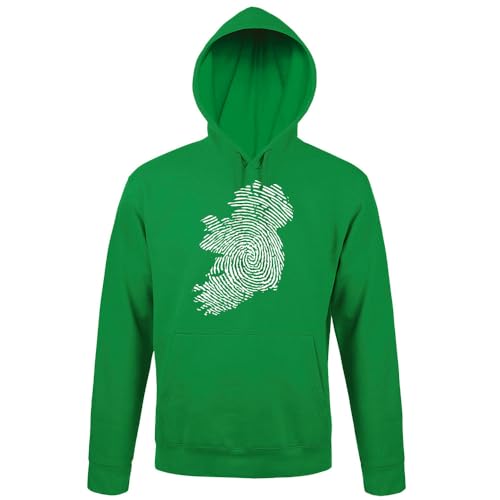 shirt84 Insel Irland Fingerabdruck Männer Kapuzen Hoodie Grün L von shirt84