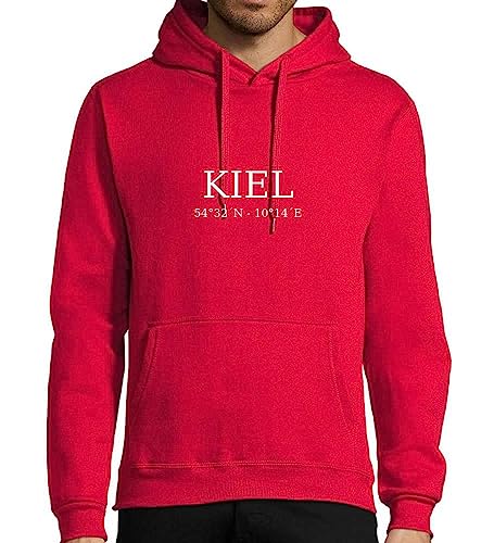 shirt84 Kiel Koordinaten Männer Kapuzen Hoodie Rot 4XL von shirt84