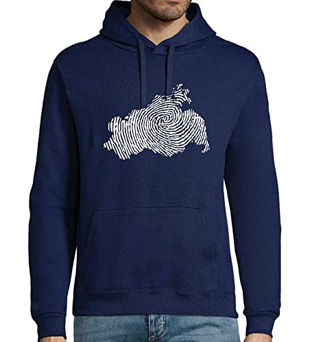 shirt84 Mecklenburg-Vorpommern Fingerabdruck Männer Kapuzen Hoodie Navy XXL von shirt84