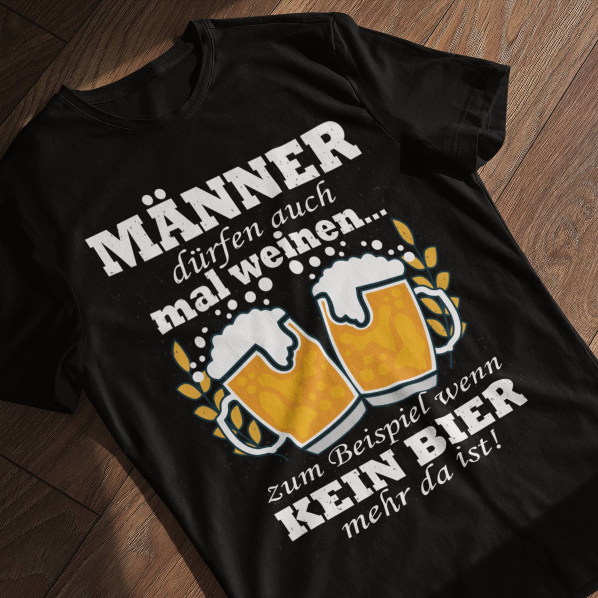 Bier T-Shirt, Männer Dürfen Auch Mal Weinen , Herren Geschenk von shirtasy