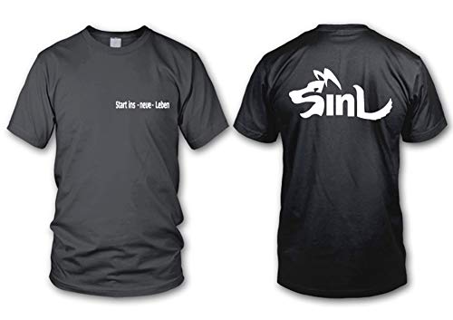 SinL - Start ins Neue Leben - Hunde Fan T-Shirt - Dunkelgrau - Größe M von shirtloge
