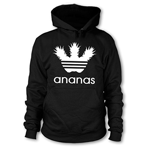 shirtloge - Ananas - Fun Kapuzenpullover - Schwarz (Weiß) - Größe 3XL von shirtloge