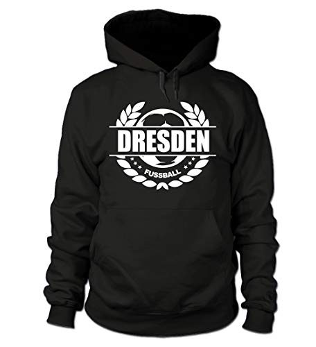 shirtloge - Dresden - Fussball Lorbeerkranz - Fan Kapuzenpullover Hoodie - Größe XXL von shirtloge