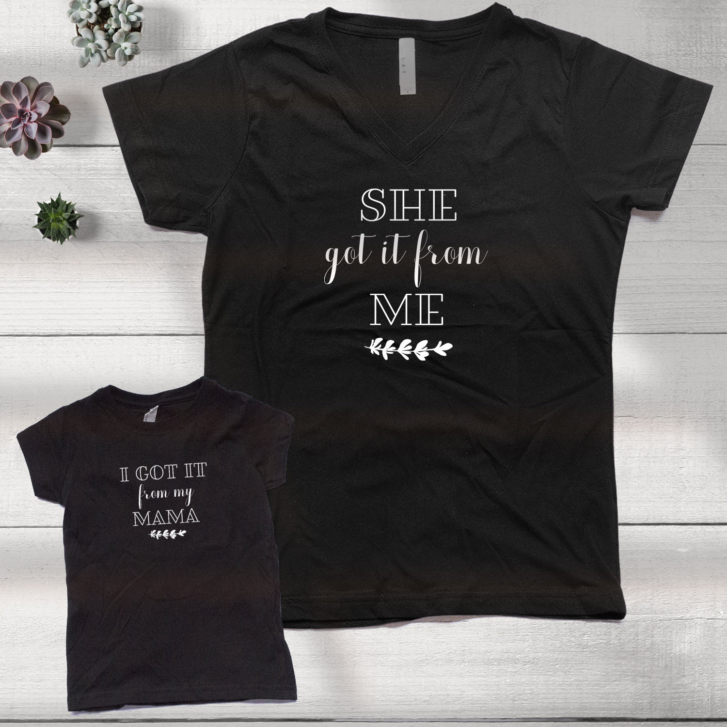 She Got It From Me - I My Mama Und Tochter Shirt Set von shirtsbynany