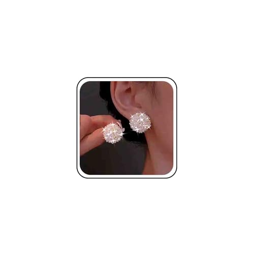 Boho Hochzeit Kristall winzige weiße Blume Ohrringe Acryl zierliche Gänseblümchen Ohrstecker klein Mini Cz Floral Cluster Niedlich Strass Runde Harz Rose Sparkly Simple Delicate Minimalistisch für von shiruier