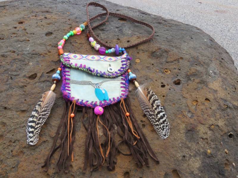 Kleine Tasche, Umhängetasche, Festival-Tasche, Handgemachte Brennende Mann, Guipsy, Native Jeans-Tasche, Party-Tasche, Tasche von shishiBAR