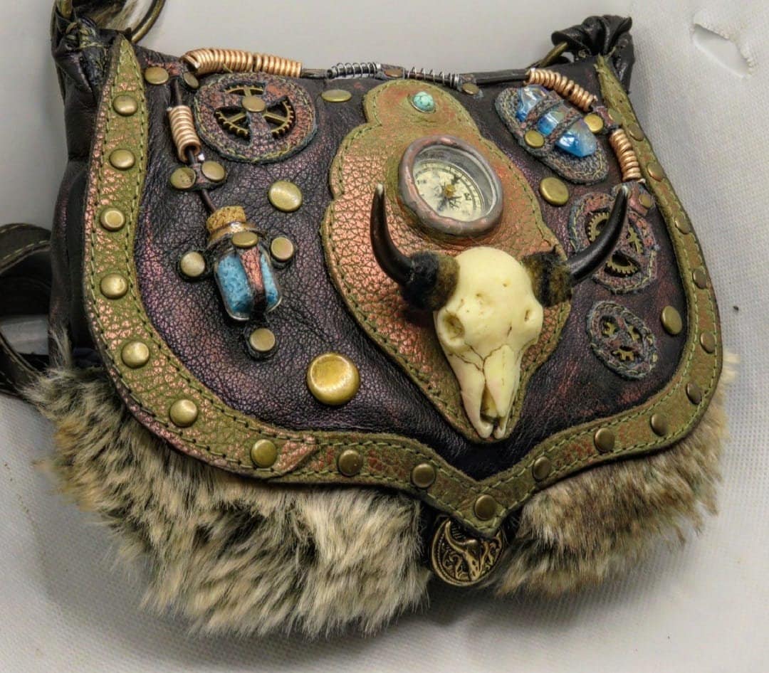 steampunk, Ledertasche, Tasche, Umhängetasche, Burning Man, Wikinger, Accessoires, Geschenk, Geldbörse, Gothic, Crossbody, Für Festival Girls von shishiBAR