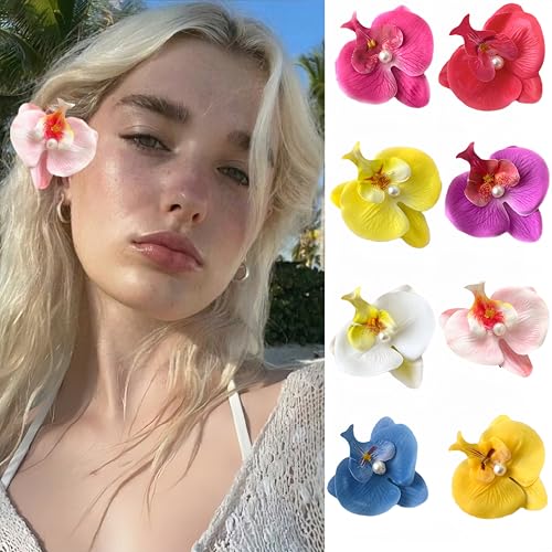 8 Stück Frauen Chiffon Blumen Haarspangen Realistische Schmetterling Orchidee Tropische Blumen Alligator Clips Seite Pony Clip Haarnadeln Haar Styling Zubehör für Strand Party Foto Prop Braut 8 Stück Frauen Chiffon Blumen Haarspangen Realistische Schmetterling Orchidee Tropische Blumen Alligator Clips Seite Pony Clip Haarnadeln Haar Styling Zubehör für Strand Party Foto Prop Braut von shishiruyizhong