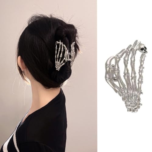 Skelett Hand Haarklammern - Halloween Haarspangen Schwarz Geist Hand Haarklammern Skelett Design Rutschfeste Kieferklaue Clips für Frauen Haarschmuck Dicke oder Dünne Haare von shishiruyizhong