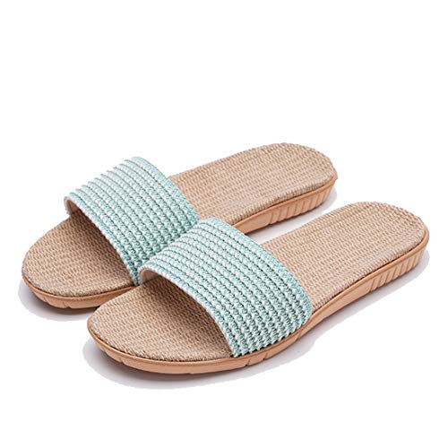 shixiaoshu Damen Hausschuhe Plüsch Hausschuhe Hausschuhe Frühling und Sommer Holzboden Hausschuhe (Grün, Numeric_35) von SHIXIAOSHU