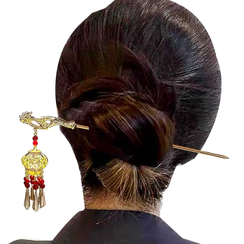 Haarstäbchen für Dutts - Frauen leuchtende Haarnadel,Mit leuchtender Laternenquaste, Essstäbchen-Haarnadeln im antiken Stil für Hanfu-Kopfschmuck-Haarstyling Shizuku von shizuku