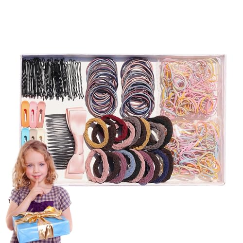 shizuku Haargummi-Geschenkset, bunte Haaraccessoires - Haarschmuck-Set für kleine Mädchen,Haarschmuck-Set für kleine Mädchen, Pferdeschwanzhalter, bunte elastische Haarbänder für Party, Haare, von shizuku