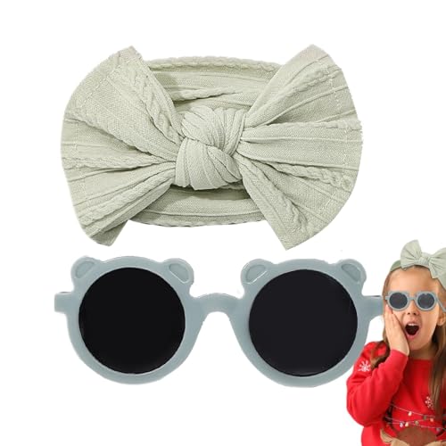 shizuku Neugeborenen-Stirnband-Schleifen,Baby-Stirnband-Schleifen - Kinder-Brillen-Haarband-Sets,Weiche Nylon-Baby-Stirnbänder mit Sonnenbrille, Baby-Mädchen-Stirnbänder mit Schleife für Neugeborene, von shizuku