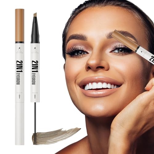 Augenbrauenstifte für Frauen, Multi-Fork Tip Liquid Brow Definer mit Pinsel, wischfestes Augenbrauen-Make-up-Werkzeug, präzise Füllung zu Hause, Salon, oder professionelle Schönheitsanwendung von shjxi
