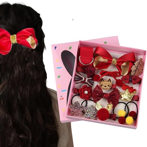 Haarschmuck für Mädchen, Haargummi-Set, Haarspangen-Set, elastisches Armband, Verkleidungs-Haar-Kit, Teenager-Haarschleifen, tägliche Haarkleidung, 18 x Haarschleifen für den täglichen Gebrauch von shjxi