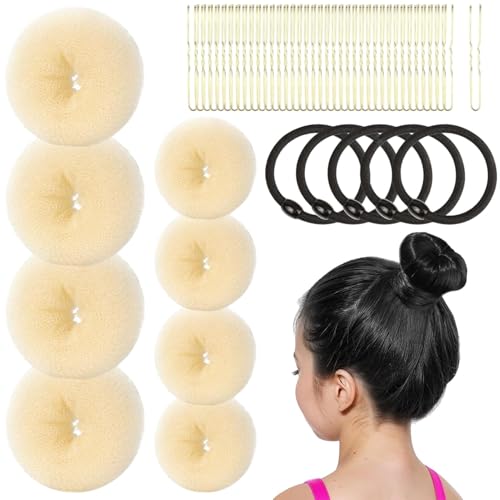 Hair Design Styling Tools | Donut Styling Hair Bun Shaper | Fast and Simple Hair Bun Ring Making Tool for Dancer Ballet Women and Girls, Hair Design Styling Tools for Fast and Simple Bun Creation von shjxi