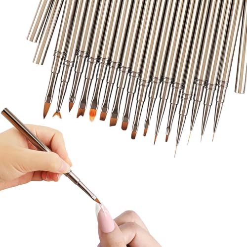 Nail Liner Brush Set of 16, Nail Design Tools Kit for Women, Gradient Pen for Intricate, Fine Tip Nail Liner Brushes for Home Salon Nail Design, Professional Kit von shjxi