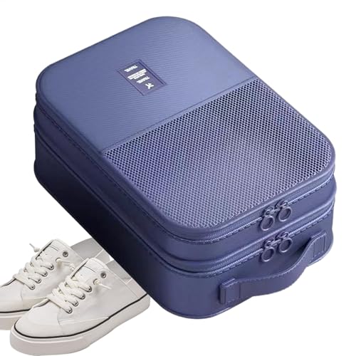 Schuhaufbewahrung, Schuhbeutel für Reisen, Reise-Schuhbeutel, 3–4 Kapazität, Schuhbeutel, wasserdichter Sneaker-Organizer mit 3 Schichten, Reißverschluss, für Damen und Herren, Schwarz und Marineblau von shjxi