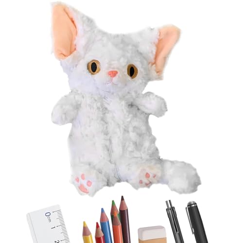 shjxi Cat Pencil Box | Cute Animal Pencil Case | Plush Pencil Bag | Large Pencil Pouch Cat Pencil Case Animal-Shaped Pencil Box Cat Lover Pencil Case with Zipper Pencil Case for von shjxi