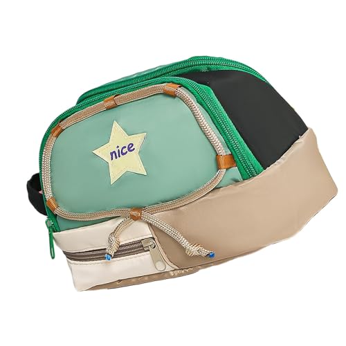 shjxi Federmäppchen mit Sternmuster, ästhetischer Schreibwarenhalter, stabiler Organizer mit Reißverschluss, tragbare Aufbewahrung für Schulbedarf, Make-up-Tasche für Studenten und Büro, Kaffee/Grün von shjxi