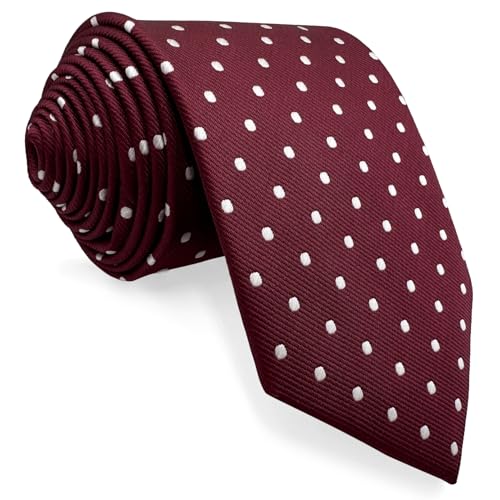 Shlax&Wing Hochzeit Klassisch Herren Seide Krawatte Rot Weiß Punkte Extra lang (Extra lange Größe 63" x 3.5") Shlax&Wing Hochzeit Klassisch Herren Seide Krawatte Rot Weiß Punkte Extra lang (Extra lange Größe 63" x 3.5") von S&W SHLAX&WING